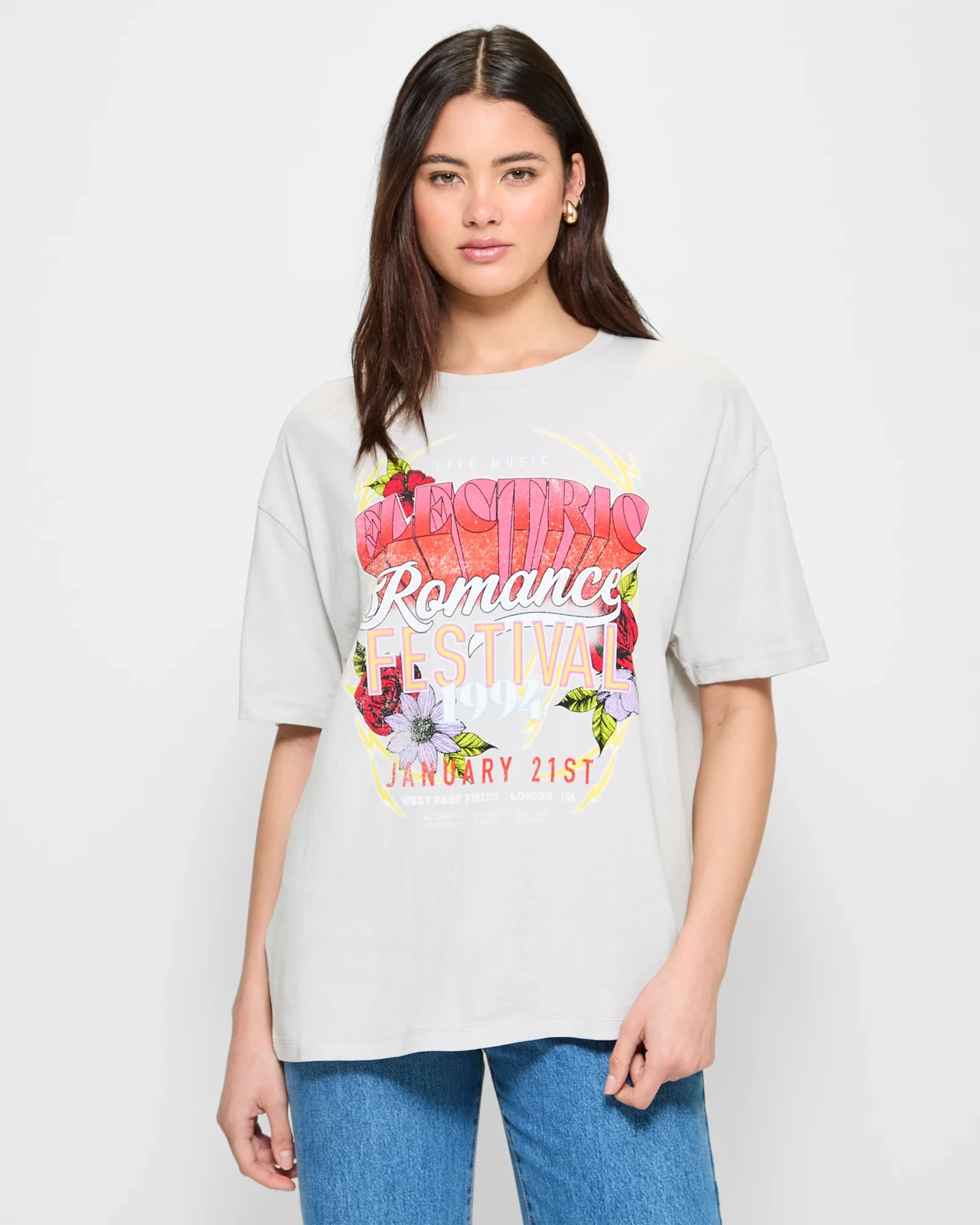 تیشرت سنگشور باکسی رومنس Lily love